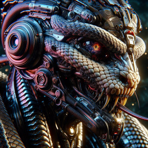 Snake  in the style of Yautja's (Hunter Predator),ultra-detailed...