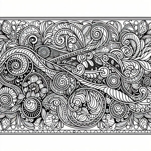 colored doodle design with a frame and create is black so it can...