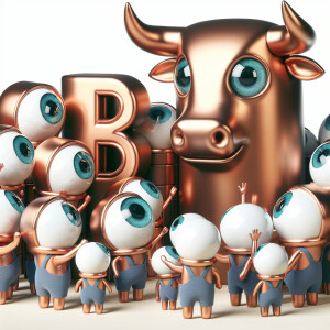 Cartoon minions around copper bull and text CBO