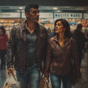 hyperrealism painting.a indian criminal sweaty muscular beefy m...
