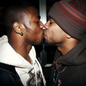 Tristan Wilds and 50 Cent kissing