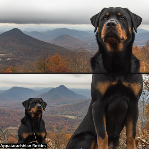 Design a website banner featuring the name "Appalachian Rotties"...