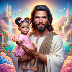 Create a 3D realistic artwork featuring the phrase 'Jesus Saves'...
