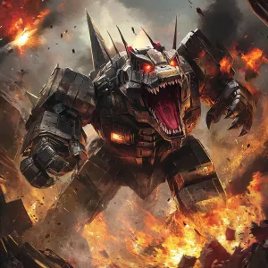 Generate an image depicting Grimlock from the Transformers serie...