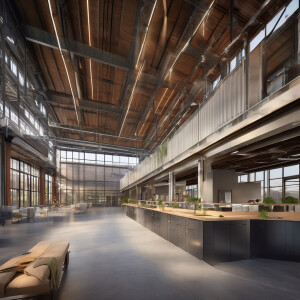 Describe a cutting-edge industrial facility designed for smart t...