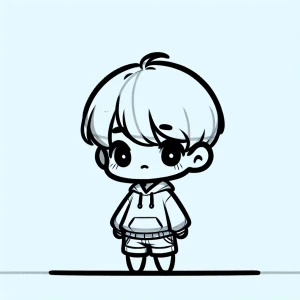 Create a chibi character body base in line art suitable for use...