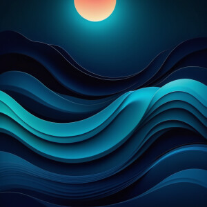 Ocean moonlight night