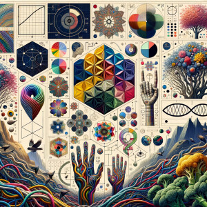 The golden ratio, Minimalist art Circuit, boards, circuitry, diagrams Cellular structures, DNA, circuit boards, colorful wires,  asian and Egyptian  graffiti, lie detector graphs, cardio, printout , branches infinity sign, cave, Art, handprints, distant birds flying, flowering vines, abstract, painting, Broccoli Fibonacci sequence