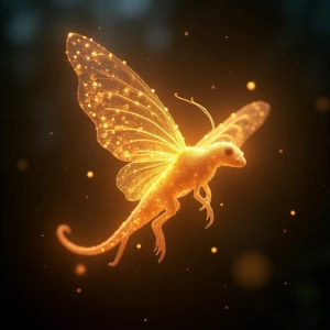 A mesmerizing solar bioluminescent being, glowing with otherworl...