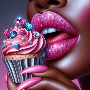 A close-up view, hyper-realistic, vibrant illustration featuring...