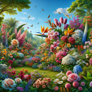 Beautiful flowers growing