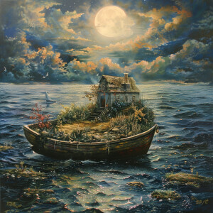 Landscape home ocean boat