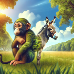 Animal, combination of monkey and donkey