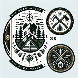 Design a logo for "The Survivalist," encapsulating survival, str...