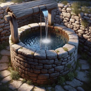 Make a well withe water overflowing into a cistern
