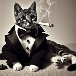Cat in smoking