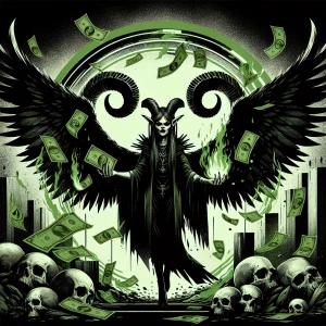 I see a strikingly graphic image with a dark and horror-inspired...