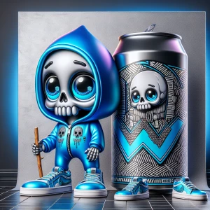 An urban cartoon glossy highly detailed baby Grim Reaper city ar...