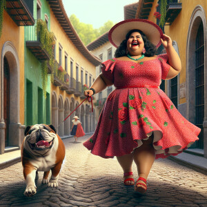 hyper-realistic hyper detailed whimsical image of a 300-pound wo...