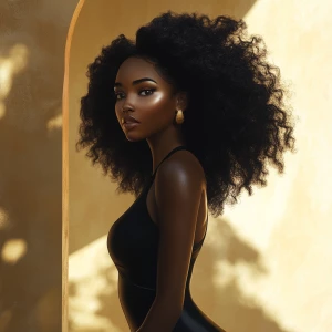 In this captivating depiction, a beautiful Nigerian woman exudes...