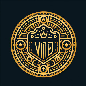 VIP IND, BACKGROUND BLACK, BADGE GOLD