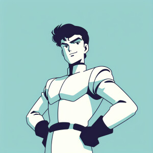 1990s anime screencap, plugsuit, standing with hands on hips and...