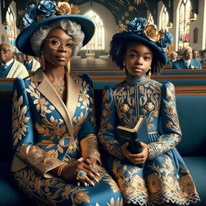 Adjust the 3-D realistic image to depict the African-American gr...
