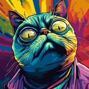 MEME PEPE with CAT face in GTA art style, , in the style of a G...