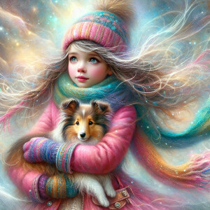 full-length Oil paint splatter Whimsical painterly fantasy artis...