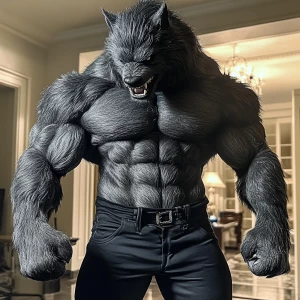 Lycan hairymuscles showing off full body col view