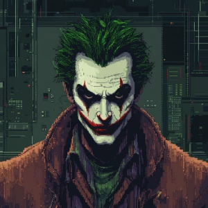 Create an ANSI art representation of the character Joker