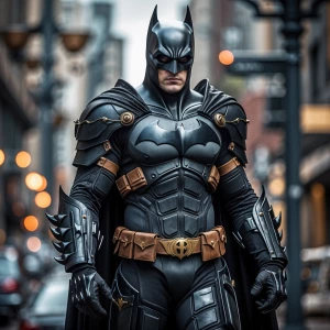 Batman in black high fantasy armor