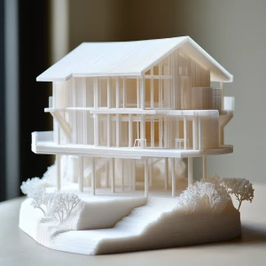 3D printed scale model of a house