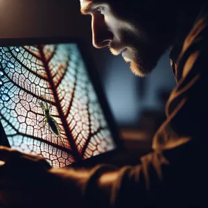 Silhouette of a muscular man engrossed in playing a video game,...