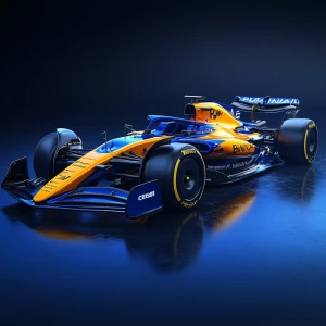 Create a modern, streamlined Formula One race car design emphasi...