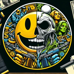 Create aa cartoonish style with busy back splash professional ,...