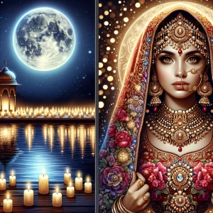 Add Skelton Design an image of a traditional Indian bride attire...