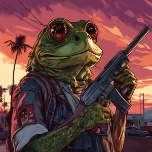PEPE meme,hi, GTA style art