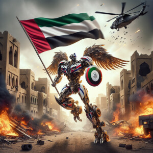 United Arab Emirates as a transformer character, Hawk of Quraish...