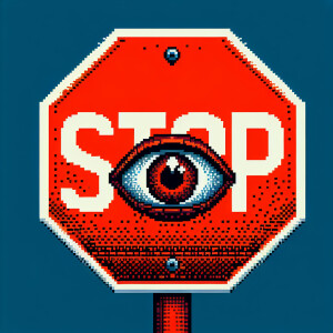 Design a stop sign with an eye