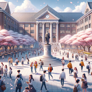 Give me an image of a spring themed university