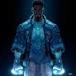 Create a digital art style concept illustration of a powerful bl...