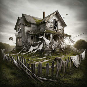 The opening scene is of a rundown house in much need of repair....