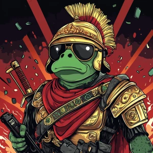 Pepe with pumped-up lips of a bright red color in carton style...