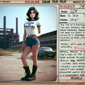 Create a lifelike color film photograph from the early seventies...