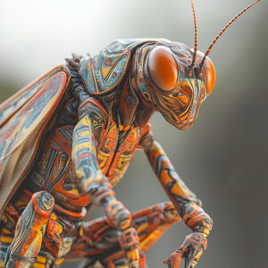 Design a hyper-detailed 3D rendering of a muscular, anthropomorp...