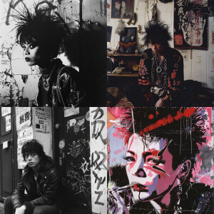 Depressed 1970-1980s French punk style Japan art counterculture