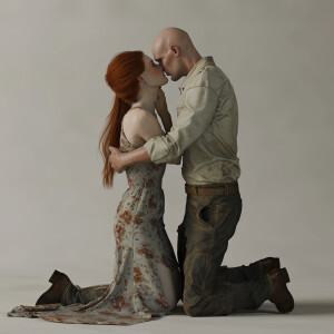 A photorealistic high resolution image. Light ginger haired fema...