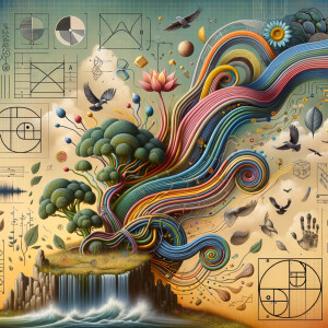 The golden ratio, Minimalist art Circuit, boards, circuitry, diagrams Cellular structures, DNA, circuit boards, colorful wires,  asian and Egyptian  graffiti, lie detector graphs, cardio, printout , branches infinity sign, cave, Art, handprints, distant birds flying, flowering vines, abstract, painting, Broccoli Fibonacci sequence