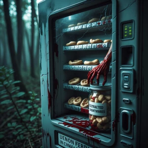 Dark, Macabre Horror Image:
Picture the same old vending machine...